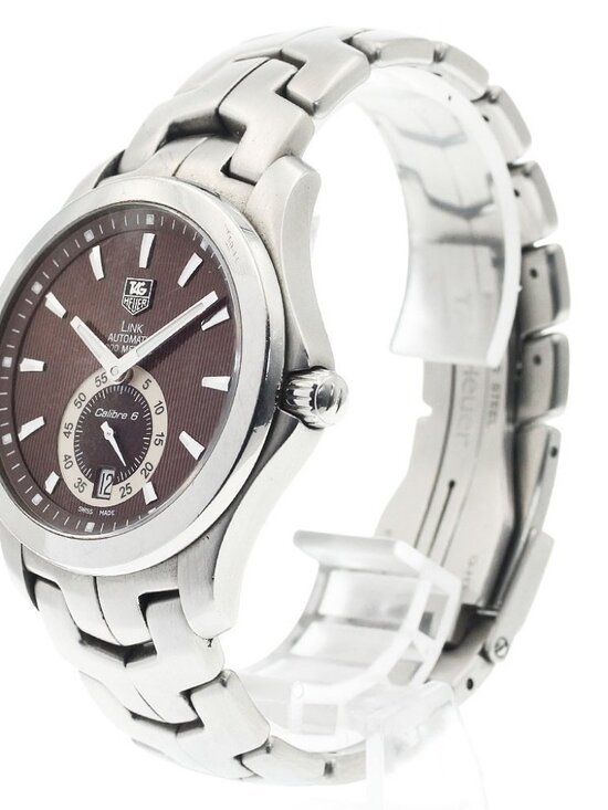 TAG HEUER Link Caliber 6 WJF211C Date Brown Dial Automatic Men\'s Watch_938812 main image 7